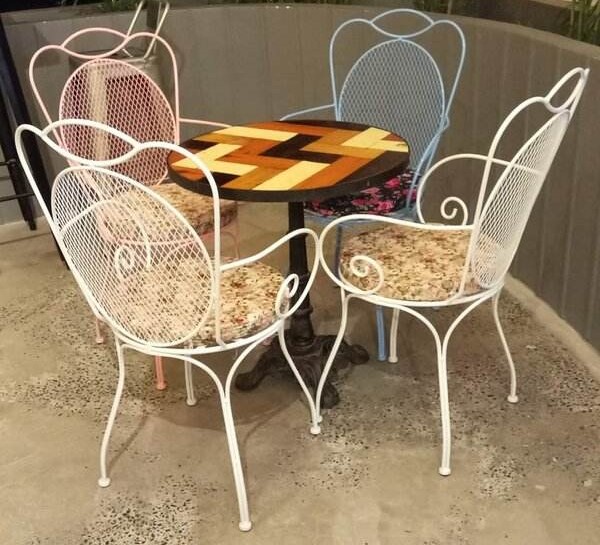 Bàn ghế cafe ngoài trời bằng sắt nghệ thuật