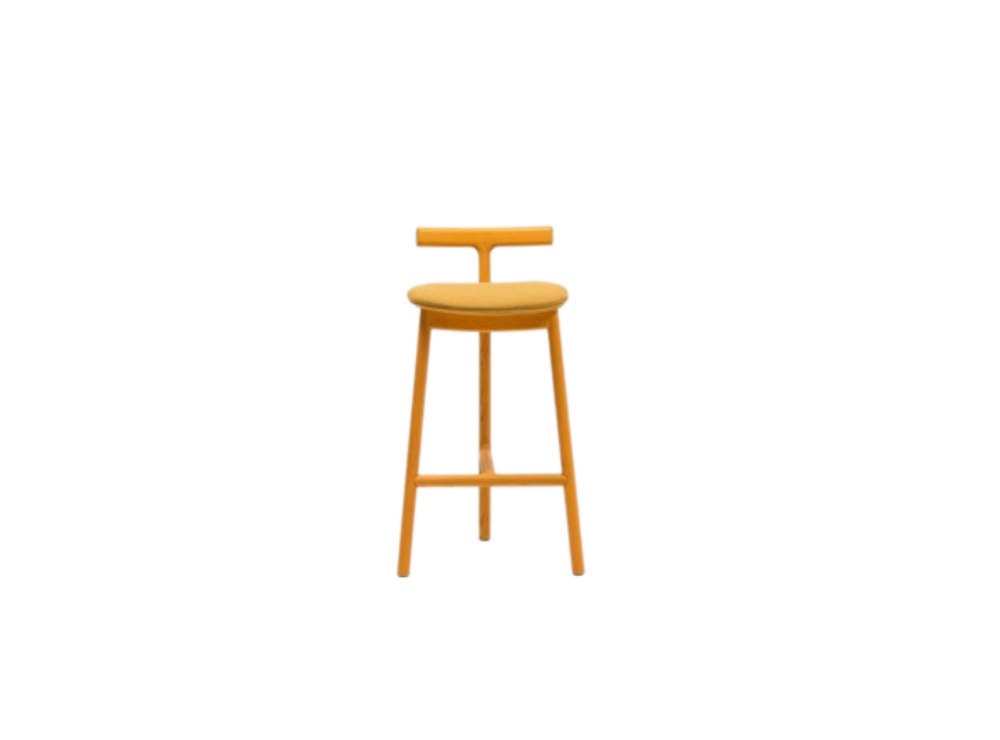 Ghế gỗ cao cấp 349 cho quầy bar ấn tượng với 2 tông màu vàng - đen 