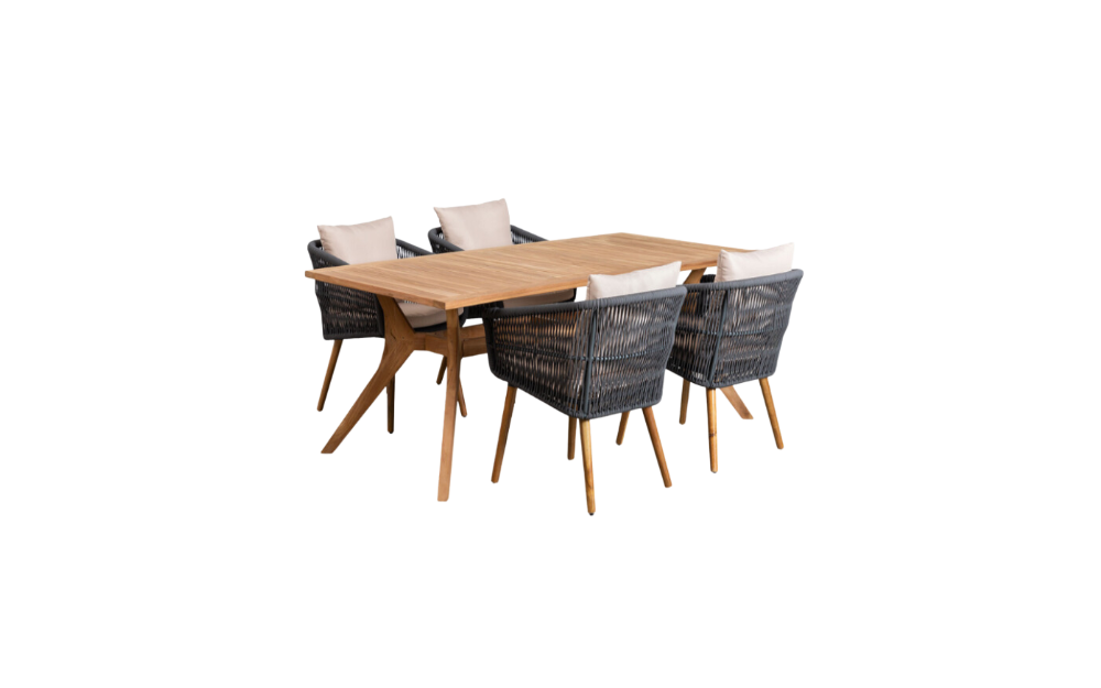 Bộ bàn ghế chất liệu gỗ tự nhiên 364 Trung Hiếu Decor 